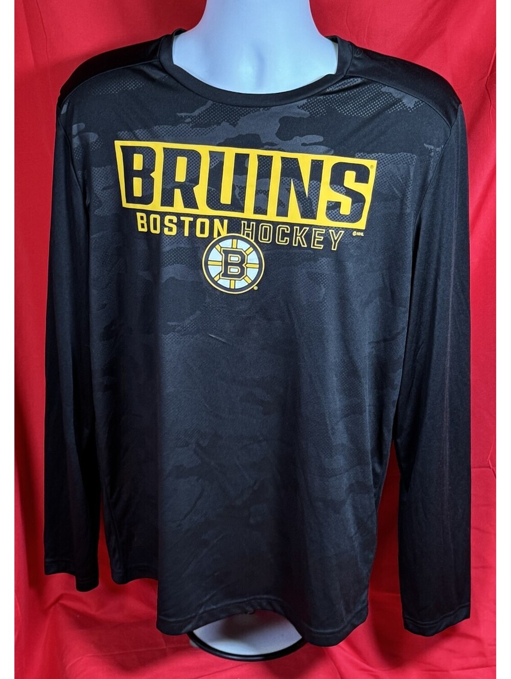 Boston Bruins Long Sleeve Lightweight Performance T Shirt Mens Large New
